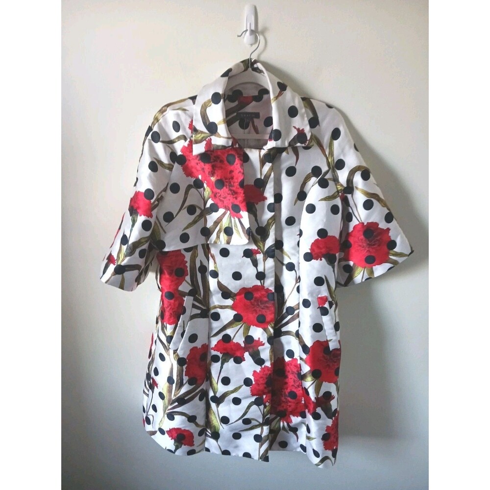 Gracia Floral Jacket Women Size L Multicolor‎ Statement Coat Boho Chic